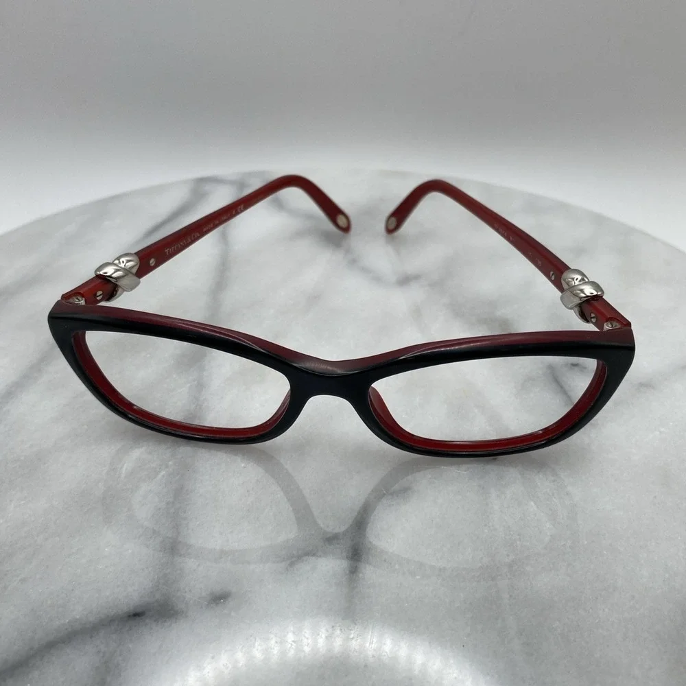 Tiffany & Co Women 51mm Eyeglasses Black Red TF 2074 Paloma Picasso Heart Knot
